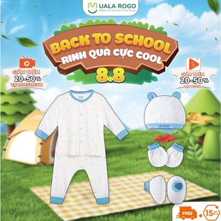 Quần áo sơ sinh Ualarogo TẶNG set mũ bao tay chân 0-3 tháng vải sợi tre Bamboo fabric mềm mịn 2026