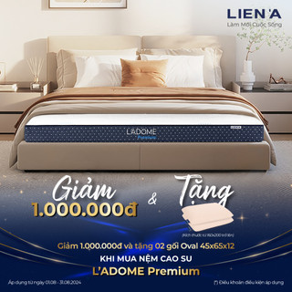 Nệm cao su thiên nhiên l'adome premium dày 20cm liên á - nâng đỡ tối ưu