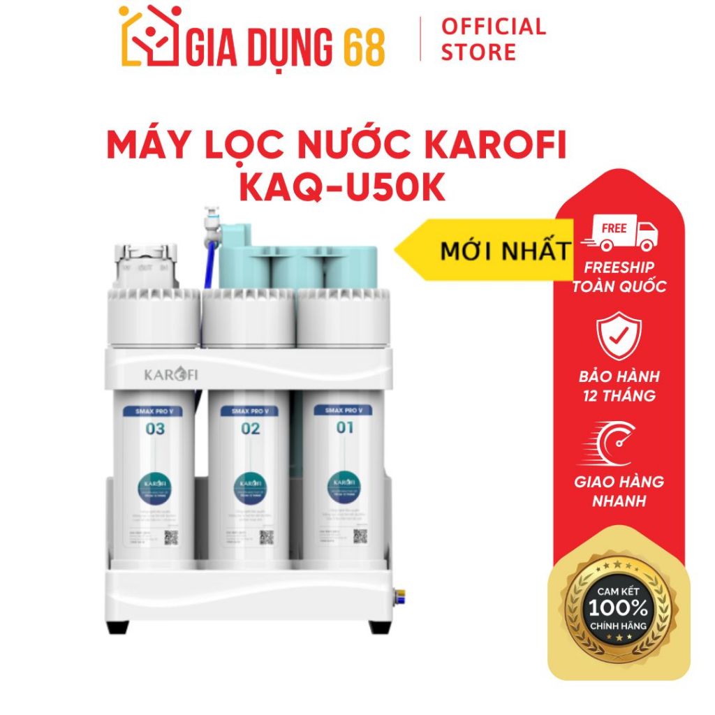 Máy lọc nước RO để gầm Karofi KAQ-U50K - Hàng chính hãng
