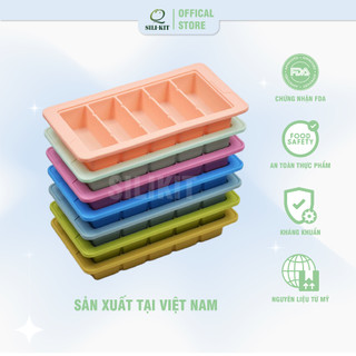 Khay đá silicon cao cấp 5 ngăn cỡ lớn SILIKIT,  khuôn làm kem, khuôn làm thạch cao cấp có độ bền cao