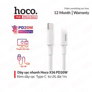 Cáp sạc nhanh PD 20W Type-C to LN Hoco X56 dùng cho ip11/12/13/14 cao cấp dây dài 1m