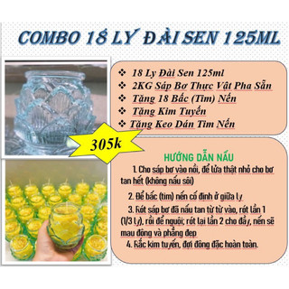 Combo 18 ly đài sen đầy đủ cúng dường tam bảo, dâng lễ