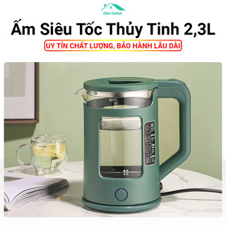 Ấm Siêu Tốc Thủy Tinh - Ấm Đun Nước Siêu Nhanh Công Suất Lớn 1500W - Dung Tích 2,2L /2,3L - BH 6 Tháng