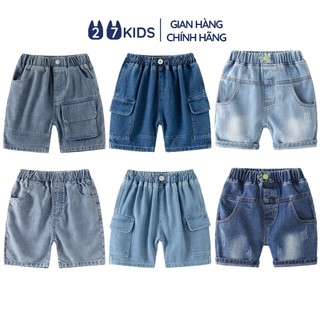 Quần short jean bé trai 27Kids WELLKIDS Quần đùi bò mềm lưng chun nam cho trẻ từ 2-8 tuổi BSJE2