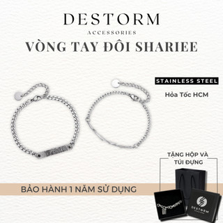 Vòng Tay Đôi Destorm Shariee Cho Nam Nữ, Vòng Tay Cặp Thép Không Gỉ Cao Cấp,  Có Hộp Và Túi Đựng
