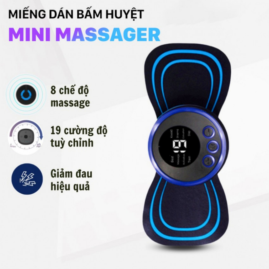 Máy Massage Cổ Vai Gáy Xung điện Thông Minh 8 Chế Độ-19 Cường Độ Giảm Đau Nhức Toàn Thân Hiệu Quả