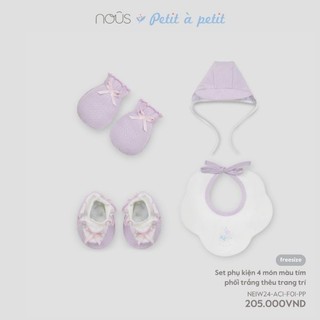 Set phụ kiện mũ, bao tay bao chân, yếm cao cấp Nous