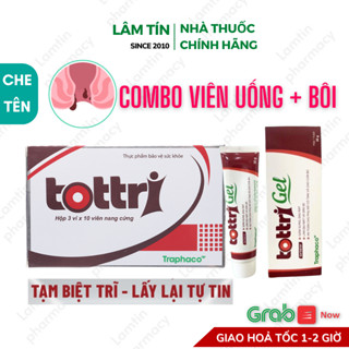 Tottri Nang Cứng Và Tub Bôi Traphaco Giúp Co Búi Trĩ, Giảm Đau Rát, Chảy Máu Tác Dụng Nhanh Mạnh 30V