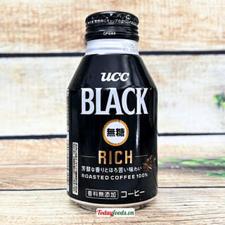 Cà phê đen không đường ucc nhật bản chai nắp vặn 275g