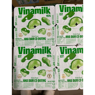  Sữa chua VINAMILK có đường và nha đam lốc 4 hủ 100g rất tốt cho cơ thể và da 