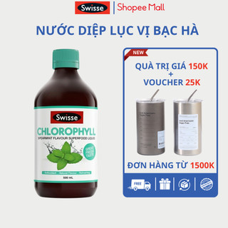 Nước diệp lục Swisse Chlorophyll 500ml hỗ trợ thải độc giúp làm sáng da, thanh mát cơ thể