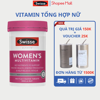 Vitamin tổng hợp nữ Swisse Ultivite Women's Multivitamin lọ 100 viên tăng sức đề kháng, giảm mệt mỏi