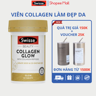 Collagen làm đẹp da Swisse Beauty Collagen Glow 60 viên  giúp da sáng bóng, đàn hồi tươi trẻ