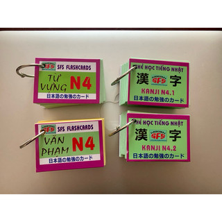Flashcard - thẻ học tiếng nhật n4 có ép plastic chống nước