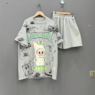 Sét bộ quần kèm áo Labubuu vịt xanh - Cổ tròn