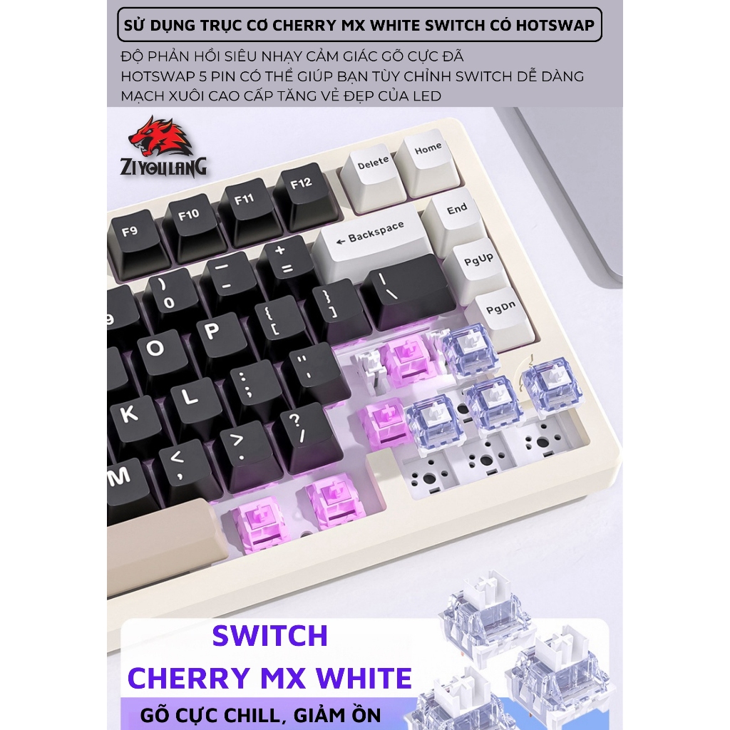 Bàn Phím Cơ Không Dây X75 Pro Led RGB Khung Nhôm CNC Cao Cấp, 3 Mode Kết Nối Trục Hotswap 5 Pin | BigBuy360 - bigbuy360.vn