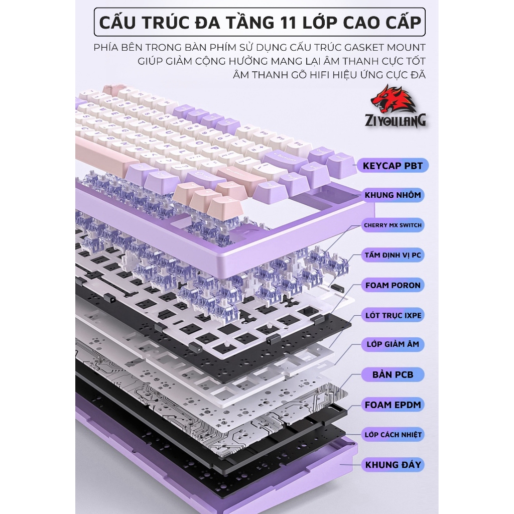 Bàn Phím Cơ Không Dây X75 Pro Led RGB Khung Nhôm CNC Cao Cấp, 3 Mode Kết Nối Trục Hotswap 5 Pin | BigBuy360 - bigbuy360.vn