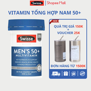 Vitamin tổng hợp nam trên 50 tuổi Swisse Men’s 50+ Multivitamin lọ 60 viên giúp tăng cường sức khỏe