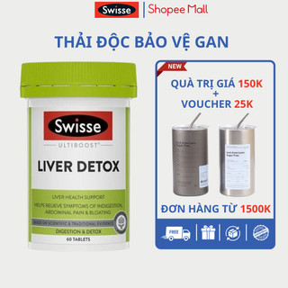 Bổ gan Swisse Ultiboost Liver Detox lọ 60 viên giúp bảo vệ gan khỏe mạnh, thải độc gan