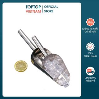 Muôi xúc đá inox cỡ trung (24x10.5cm) đẹp, sáng bóng (loại mỏng)