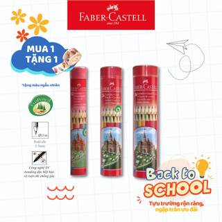 Chì màu lục giác faber-castell - hộp thiếc tròn