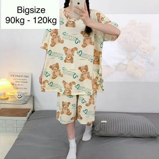 Đồ ngủ bigsize, bộ thun size lớn mặc nhà từ 75kg - 110kg, ngang áo 67cm, Ship Hoả Tốc trong 30’
