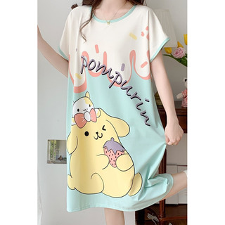 Đầm mặc nhà hoạ tiết hoạt hình dễ thương thun 4 chiều, Bigsize đến 100kg .Ship hoả tốc trong 30 phút