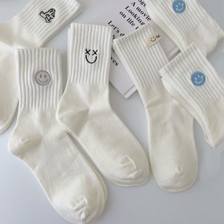 Set 10 Đôi Tất Cổ Cao Vớ Cổ Cao Nữ Chất Liệu Cotton Họa Tiết Xinh, Phong Cách Hàn Quốc T8