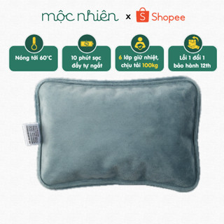 Túi chườm nóng / Túi sưởi ấm Huaiken màu xanh Blue giữ ấm 6 giờ 6 lớp nhung mịn sạc chống cháy cao cấp