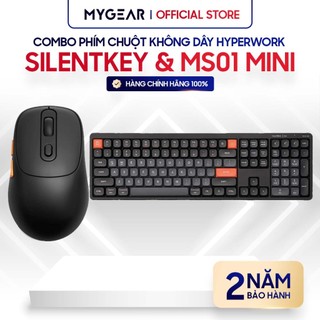 Combo Phím Chuột Văn Phòng Không Dây - Hyperwork Silentkey Silentkey TS1 / Ms01 Mini Silentium - Chính hãng 12 tháng BH