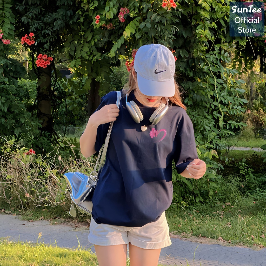 Áo thun nữ form rộng SUNTEE STFR005 phong cách basic in hình 05 vải cotton 250GSM thoáng mát | BigBuy360 - bigbuy360.vn