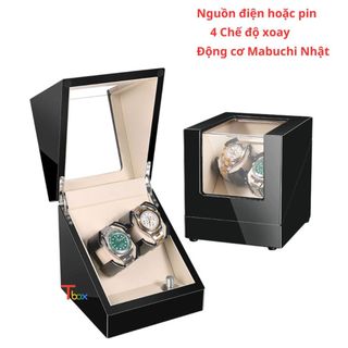 Hộp Đựng Đồng Hồ Cơ 2 Xoay Cao Cấp - Hộp lắc đồng hồ cơ