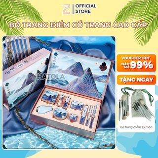 Bộ trang điểm đầy đủ CỔ TRANG sang chảnh 10 món KÈM HỘP CAO CẤP quà tặng ý nghĩa, sinh nhật Zentop
