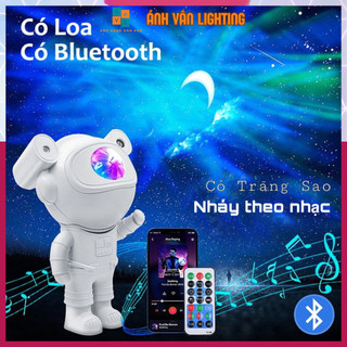 Đèn Phi Hành Gia V2 Chiếu Trăng Sao Mây Nháy Theo Nhạc Có Loa Bluetooth| Đèn Decor Trang Trí Phòng Ngủ Phòng Bay