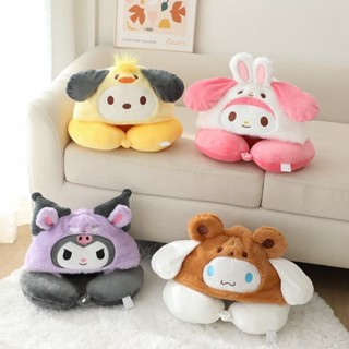 Gối Kê Cổ Chữ u Có Mũ Trùm Đầu Hình Hoạt Hình Ba Chiều.Kèm Nón tiện dụng chống mỏi cổ cao cấp.