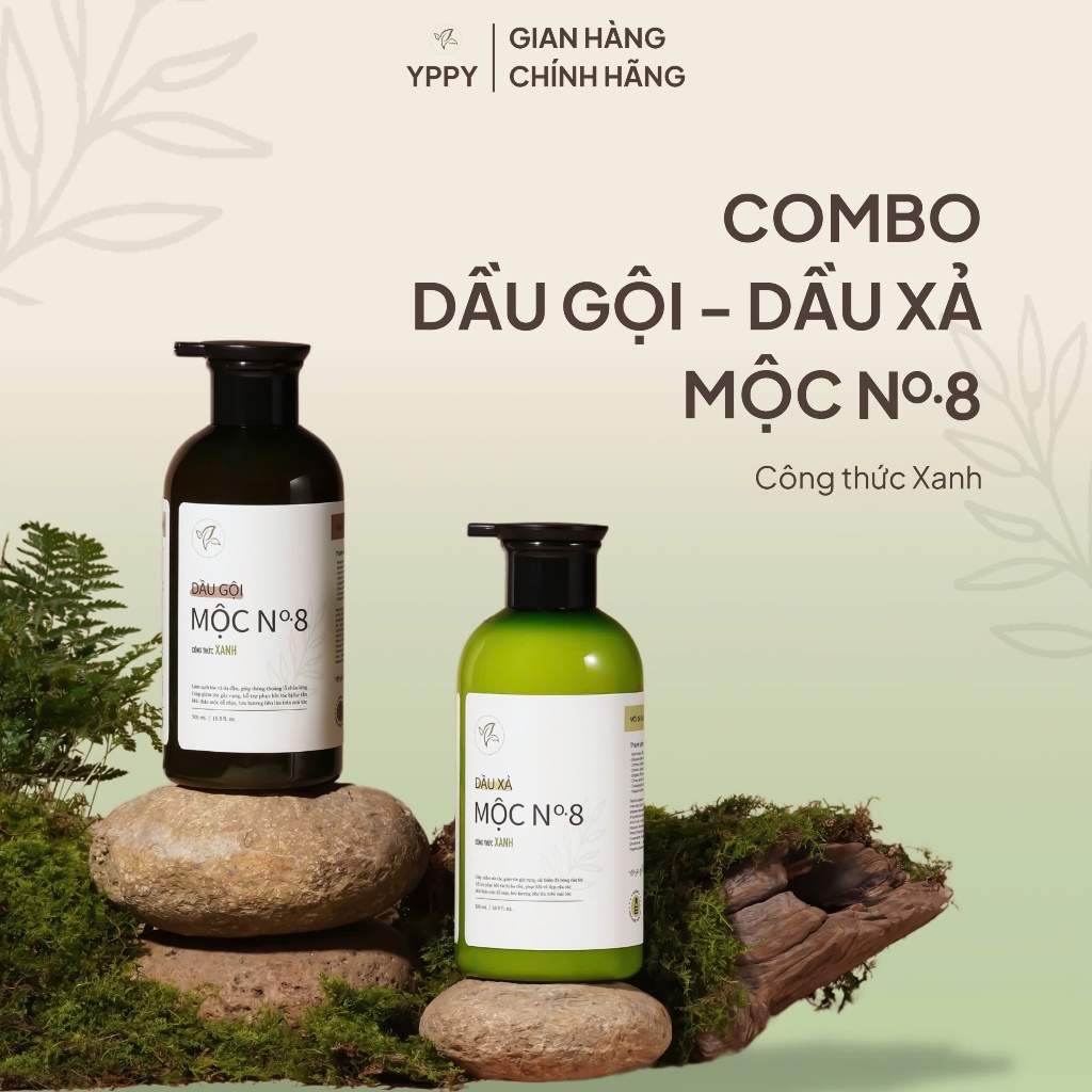 Cặp Gội Xả Thảo Dược Mộc No8 Bưởi Thiên Nhiên