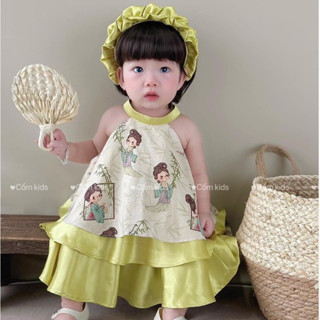 Sét yếm bé gái kèm tuban sz 10-30kg, sét đồ bé gái yếm+quần+tuban