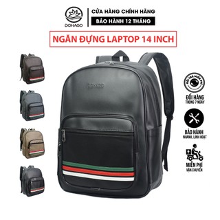 Balo da dohago chất liệu da pu, đa dụng có ngăn đựng laptop 14 inch - bna04