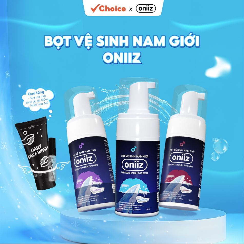 Bộ 3 bọt vệ sinh nam giới Oniiz ES-114.13, dung dịch vệ sinh nam tạo bọt 100ml