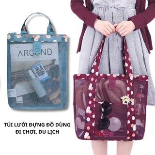 Túi lưới quai xách đựng dùng cá nhân, quần áo đi chơi, đi biển, du lịch tiện lợi
