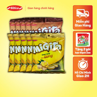 Combo Mix 10 Kẹo Cứng Migita Gừng và Quế Bibica 70g