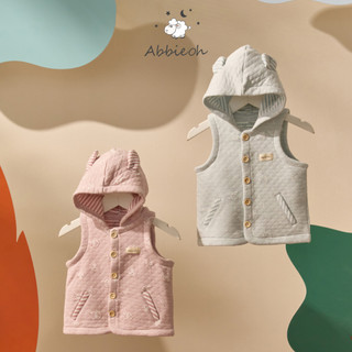 Áo gile trần bông cotton ABBIEOH có mũ hình động vật đáng yêu cho bé 0-3 tuổi GL590-573-229-663