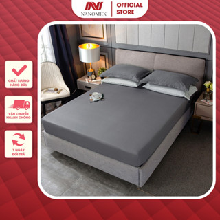 Ga giường chống thấm cotton Nanomex chuyên dùng trong khách sạn kháng khuẩn không nóng bí, sột soạt cho đệm cao 5-30cm
