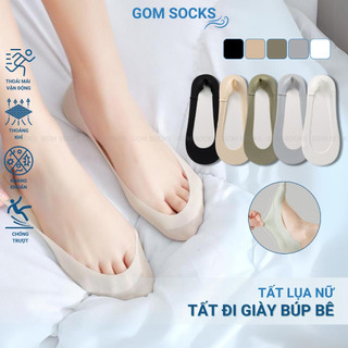  Tất tàng hình nữ đi giày búp bê GOM SOCKS có đệm silicon chống tuột chất liệu cotton êm chân - PO-BUPBE-LUA-3009-1DOI 