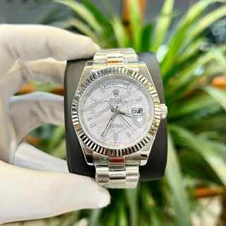 Roelx daydate mặt thiên thạch máy cơ thép 904l, khoá vương miện