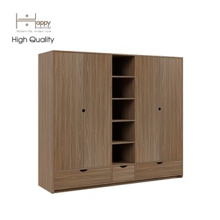 Happy furniture , tủ quần áo 4 cửa mở - circle , tcm_073 , 200cm x 56cm x 176cm
