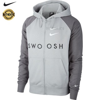 Áo khoác nỉ nam Nike chính hãng 1 lớp màu xám có mũ trùm đầu áo khoác nỉ nike
