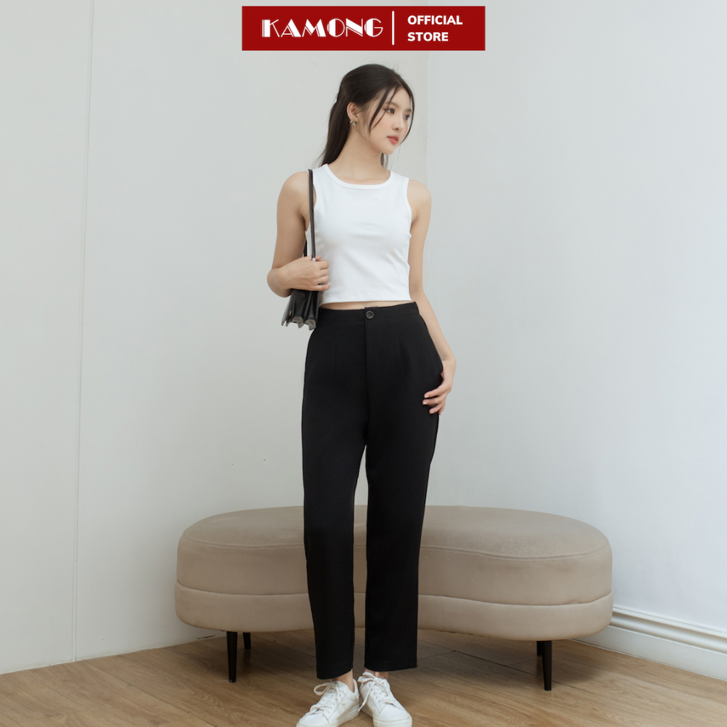 Áo thun ba lỗ nữ KAMONG kiểu dáng croptop A144 | BigBuy360 - bigbuy360.vn