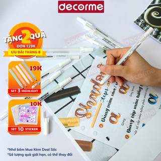 Bút gelly trắng bút trắng đổ bóng mực gel trắng HAOCAI TOUCHCOOL DecorMe vẽ tranh trang trí sổ tiện dụng văn phòng phẩm