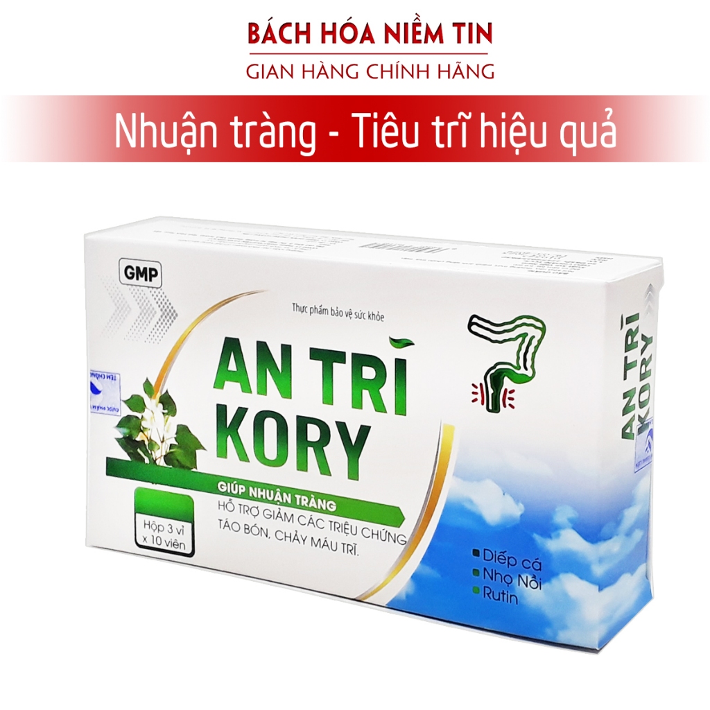 Viên uống tiêu trĩ An Trĩ Kory thành phần từ thiên nhiên - bổ sung chất xơ, giảm táo bón, tiêu trĩ hiệu quả- Hộp 30 viên